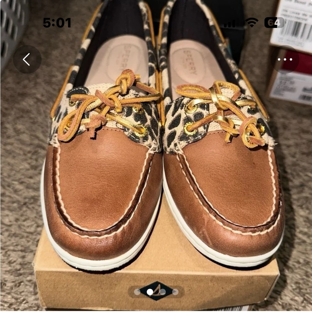 New Women’s Size 9 Firefish Animal Tan Leopard Print Sperry.